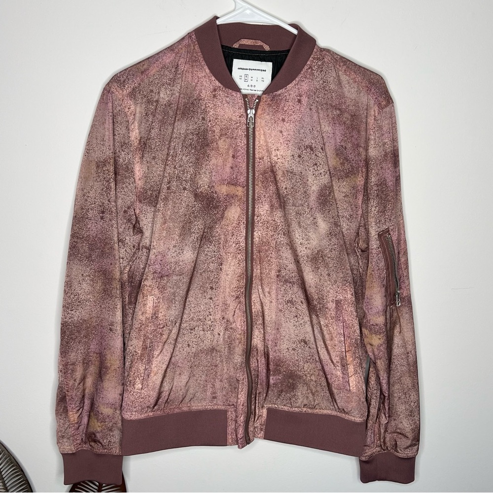 Urban Outfitters Unisex Pink Crinkly Bomber Jacket C18‎